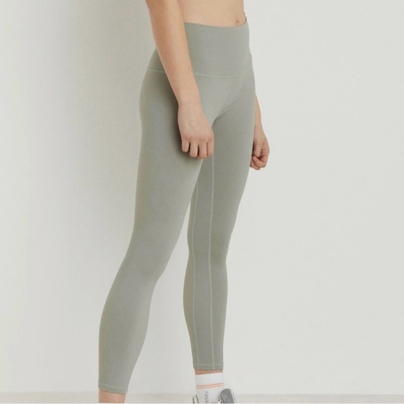 Varley Whitley High Rise Jersey Leggings in Sage Green Shadow Gray Size XL - Picture 15 of 16